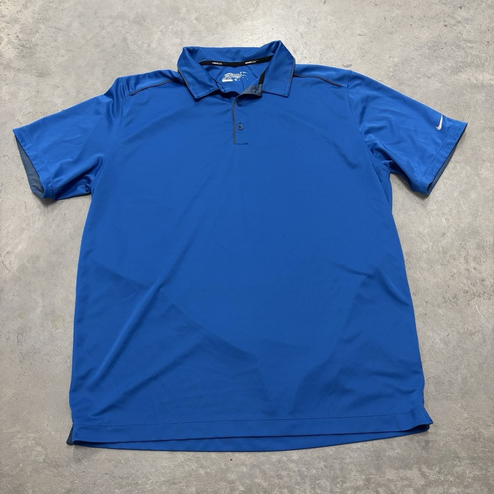 Nike Golf Mens Polo Shirt Royal Blue Dri-Fit Tour Performance Casual Sz XL